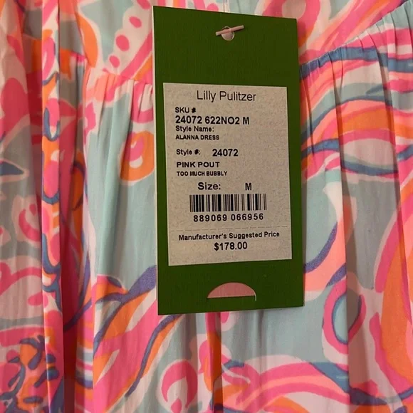 NWT LILLY PULITZER ALANNA DRESS IN TOO MUCH BUBBLY. SIZE MEDIUM. - Picture 2 of 6